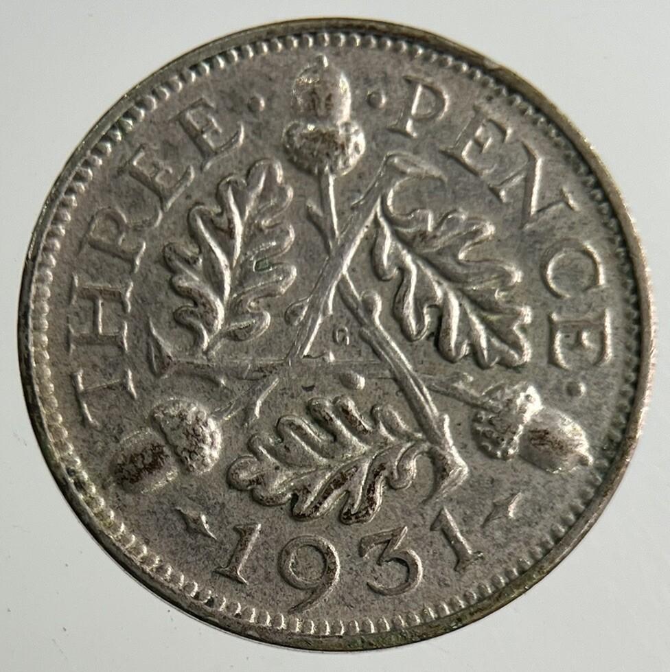 1931 George V Threepence Silver Coin | Fine Collectable Grade