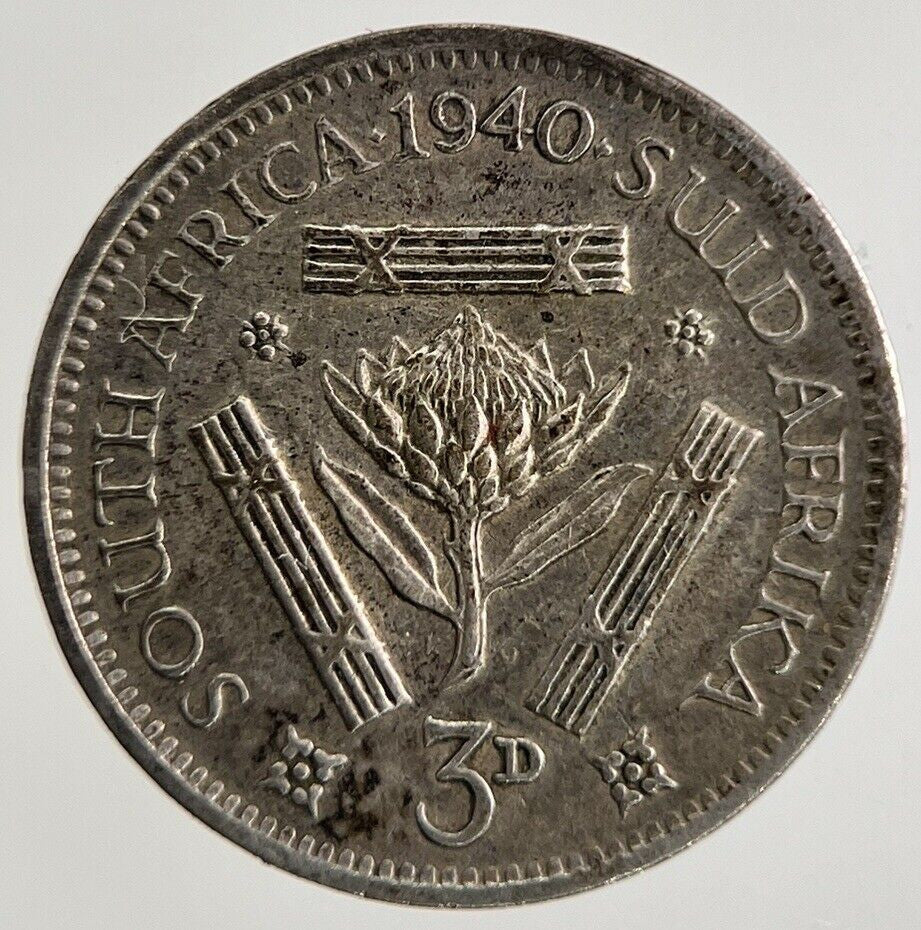 1940 South Africa Threepence Silver Coin | Fine Collectable Grade