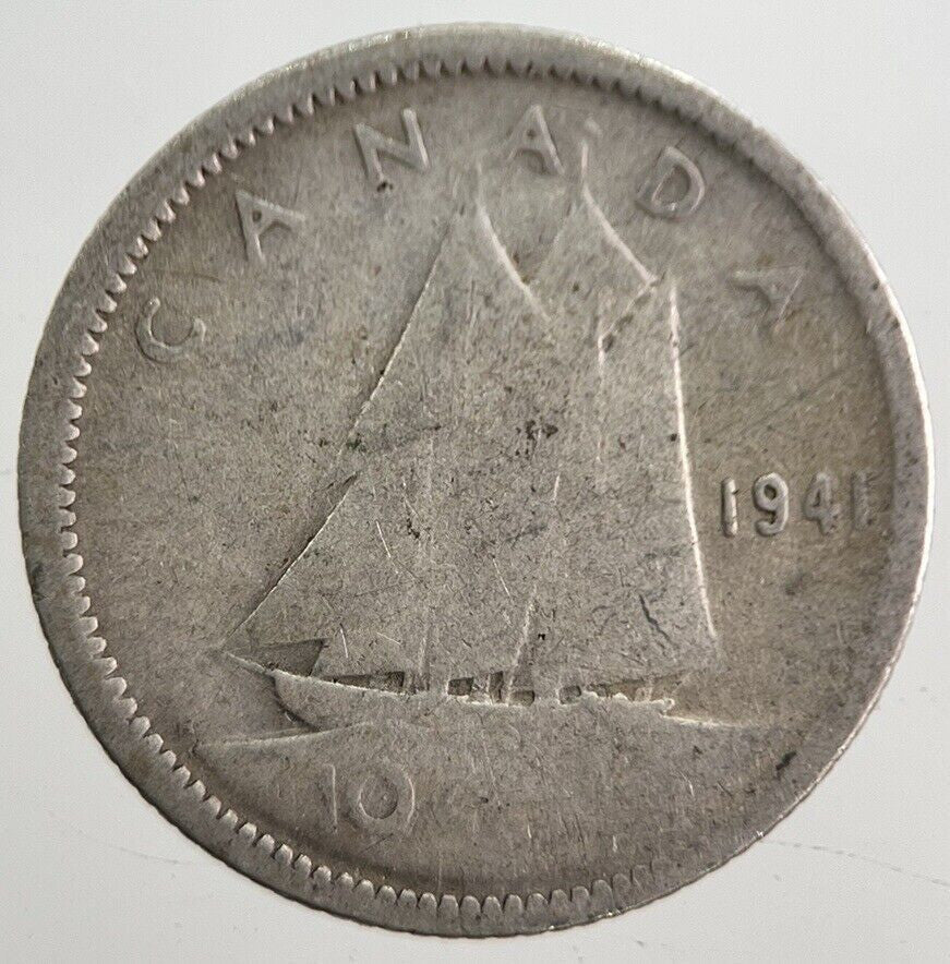 1941 Canada 10 Cents Silver Coin | Collectable Grade | a7641