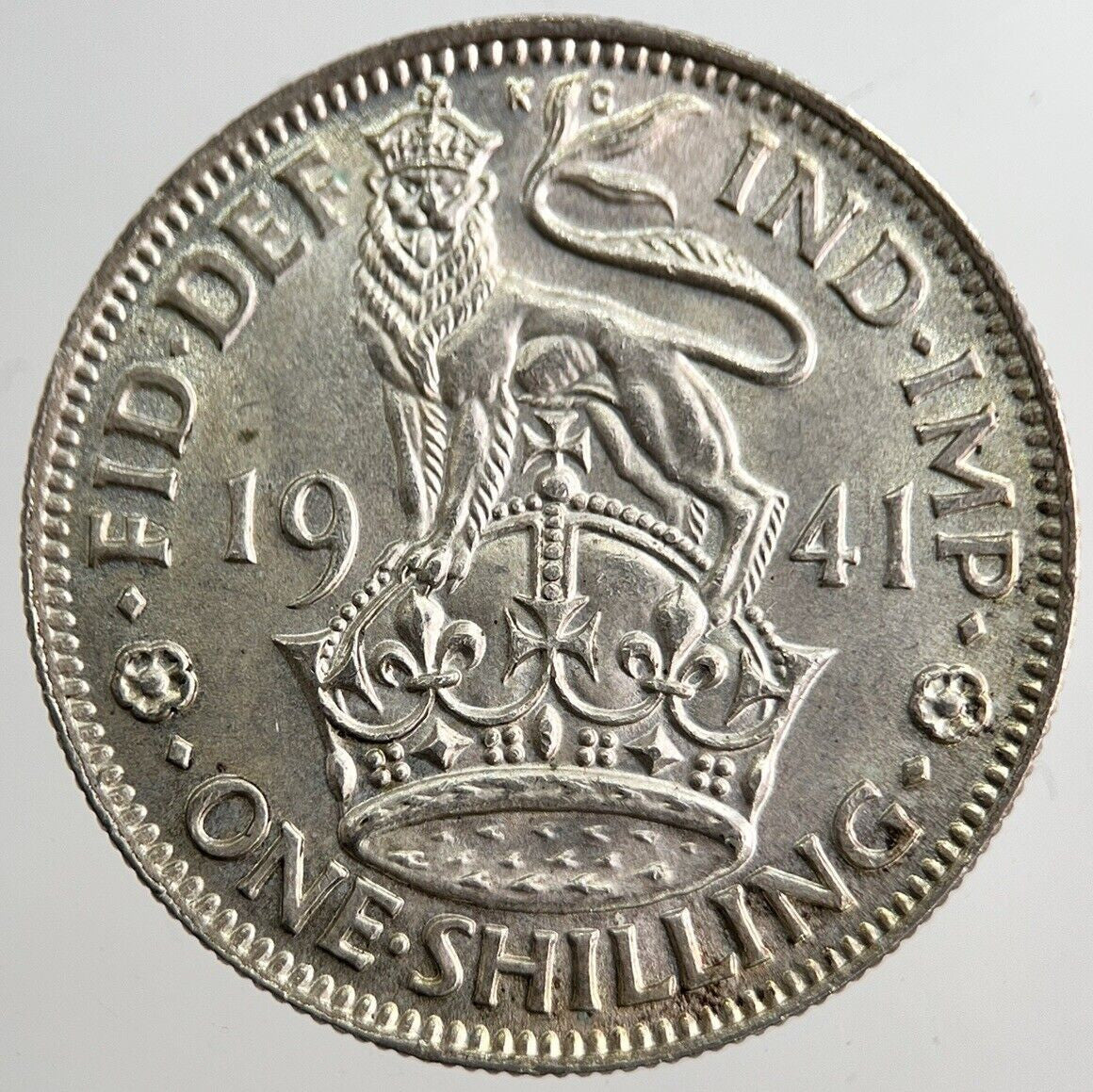 1941 George VI British One Shilling Silver Coin | Very High Grade | a8253