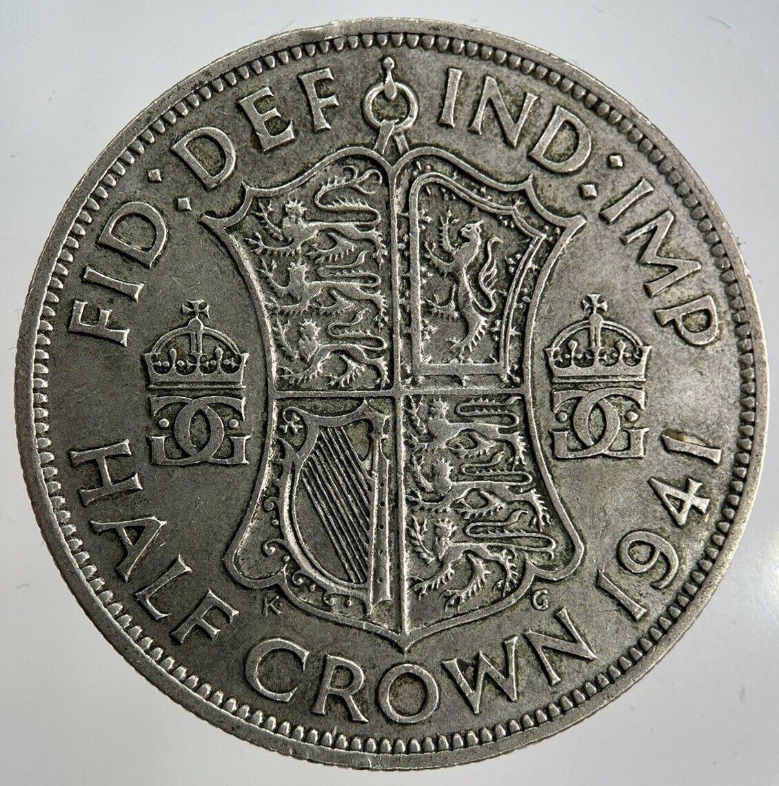 1941 George VI Half-Crown Silver Coin | Fine Collectable Grade