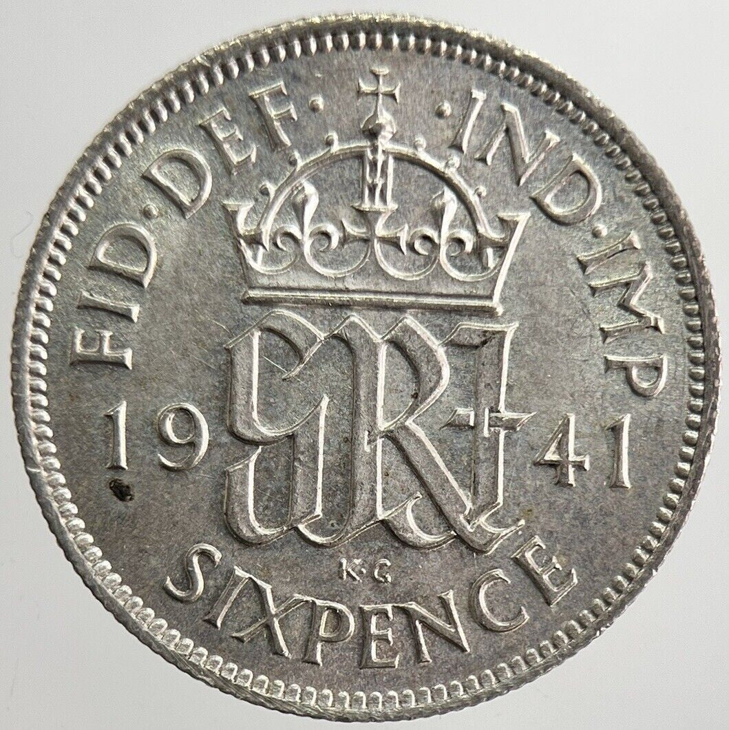 1941 George VI Sixpence Silver Coin | Very High Grade | a8213