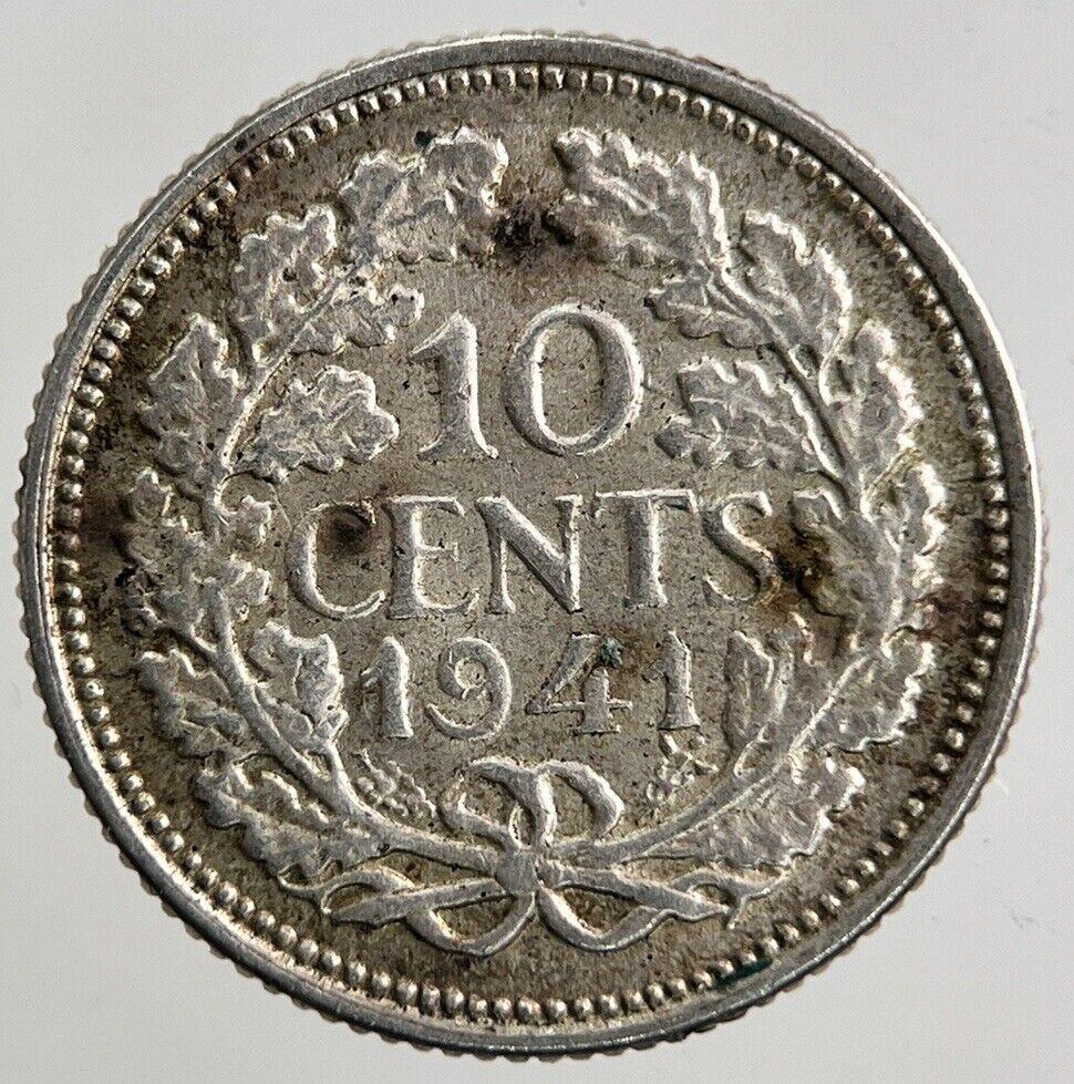 1941 Netherlands 10 Cents Silver Coin | Fine Collectable Grade