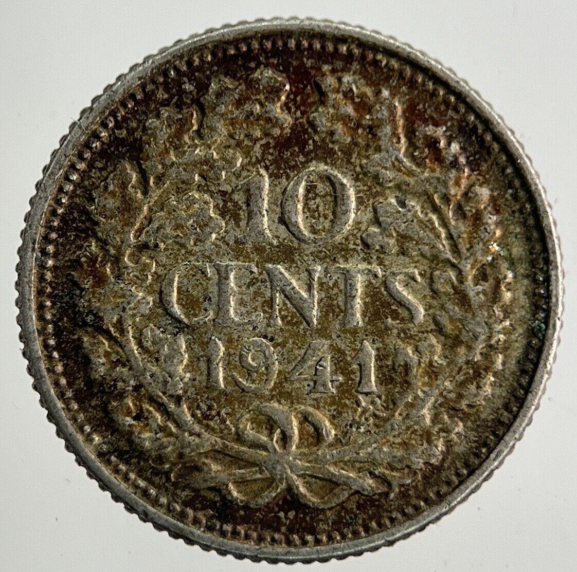 1941 Netherlands 10 Cents Silver Coin | Fine Collectable Grade