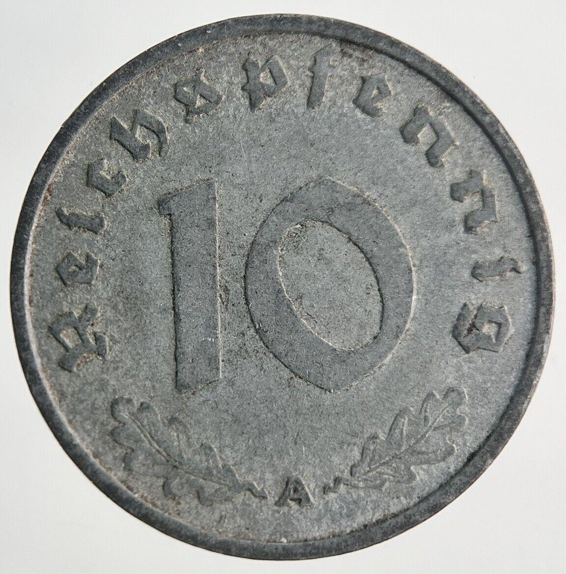 1941-A Germany Nazi 10 Pfennig Coin | Fine Collectable Grade | a1902