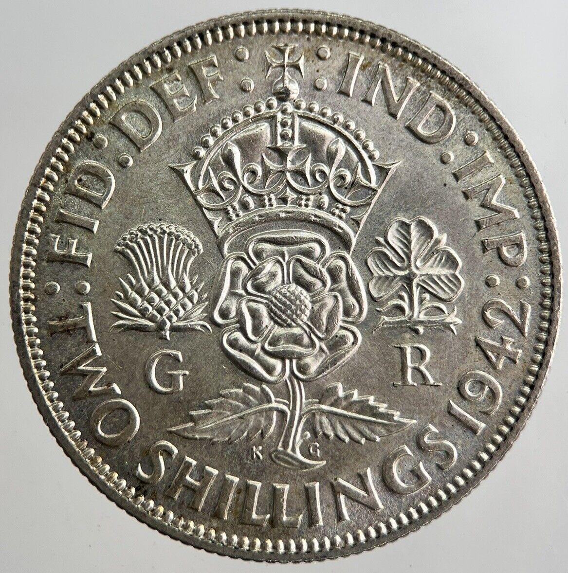 1942 George VI Florin Silver Coin | Very High Grade | a8182