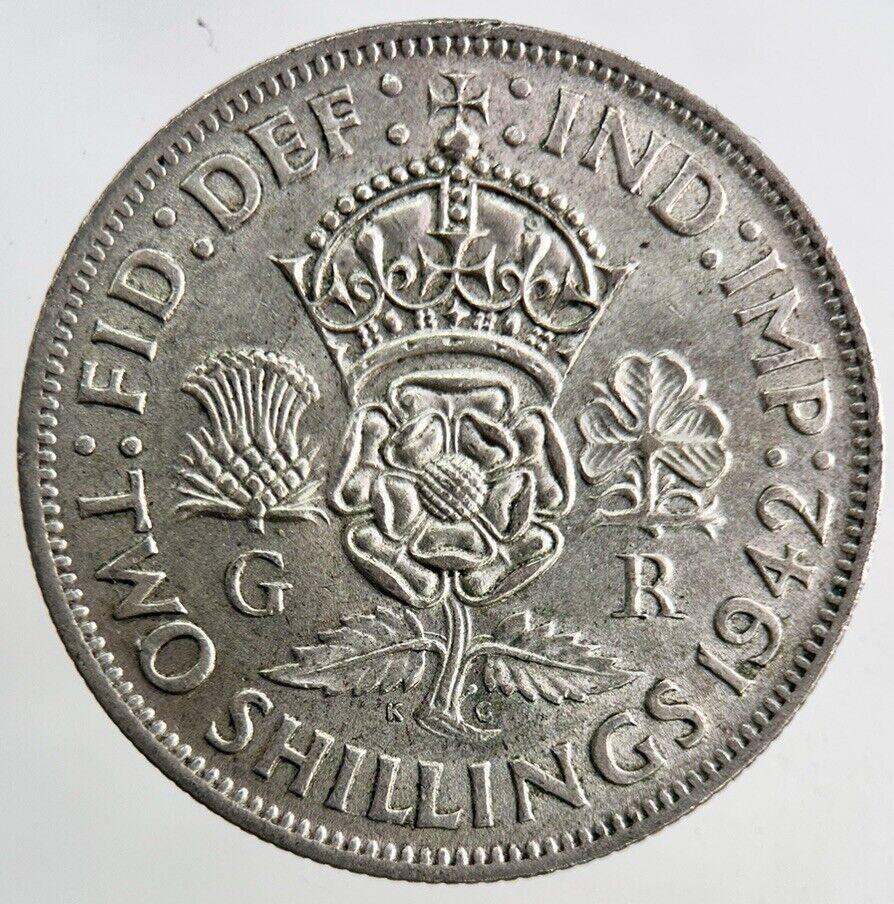 1942 George VI Florin Silver Coin | Very High Grade