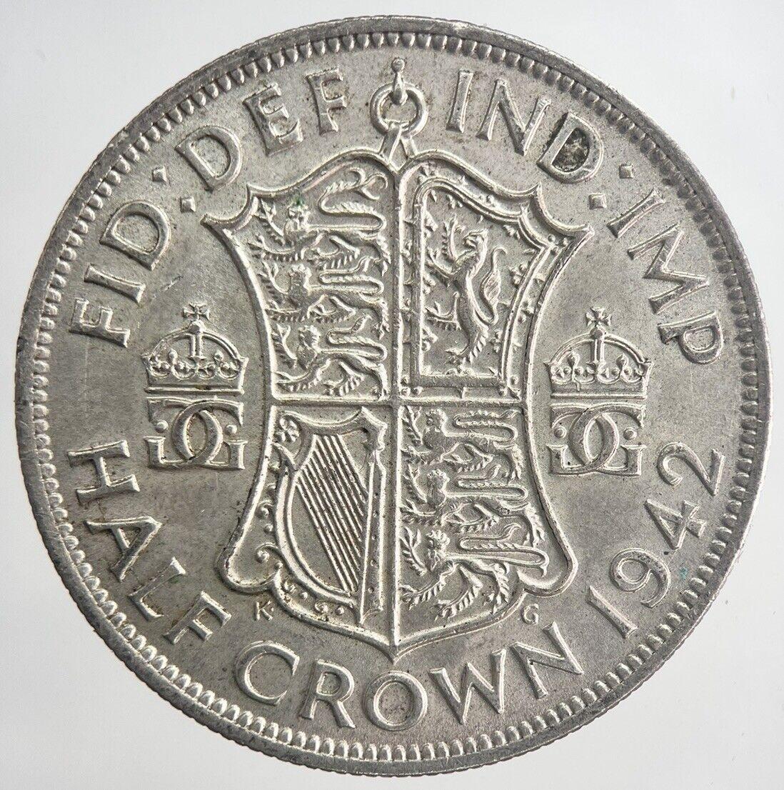 1942 George VI Half-Crown Silver Coin | Very High Grade | a6339