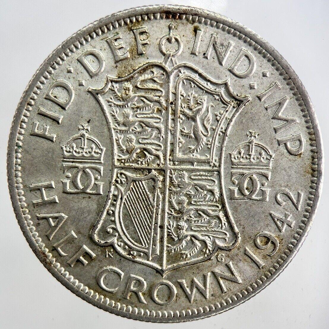 1942 George VI Half-Crown Silver Coin | Very High Grade