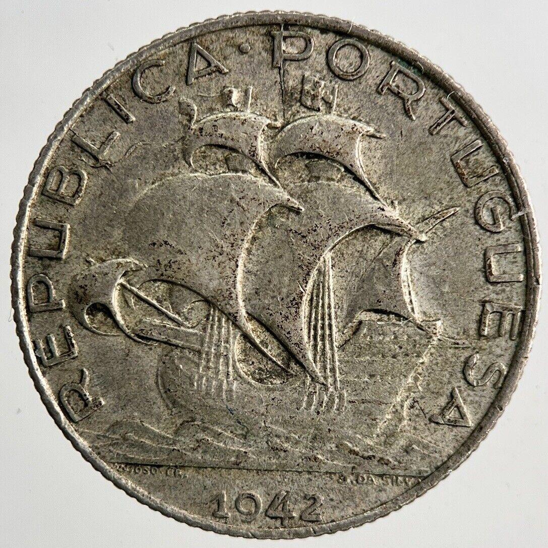 1942 Portugal 2.5 Escudos Silver Coin | Very High Grade