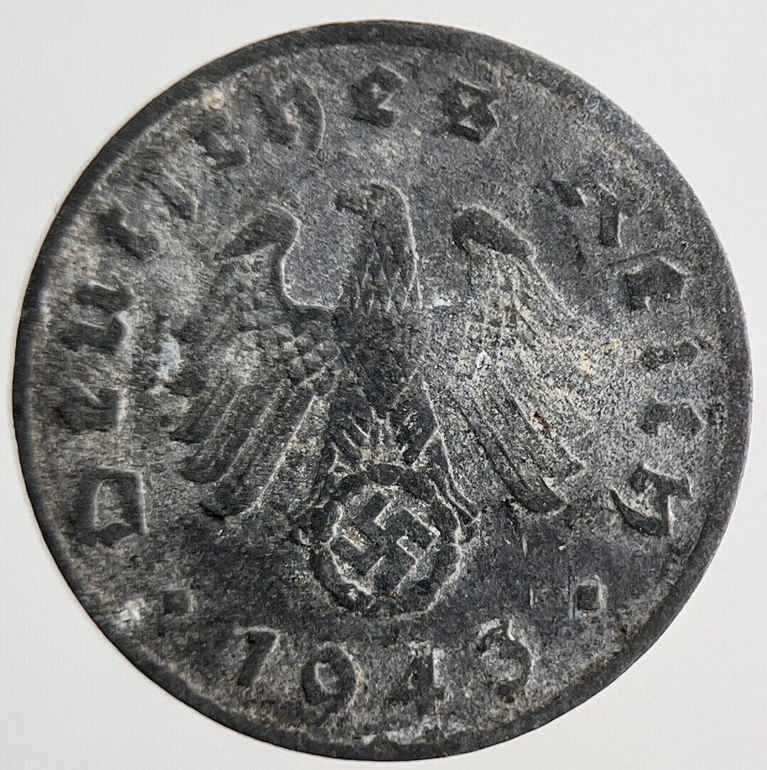 1943 Germany Nazi 1 Pfennig Coin | Fine Collectable Grade