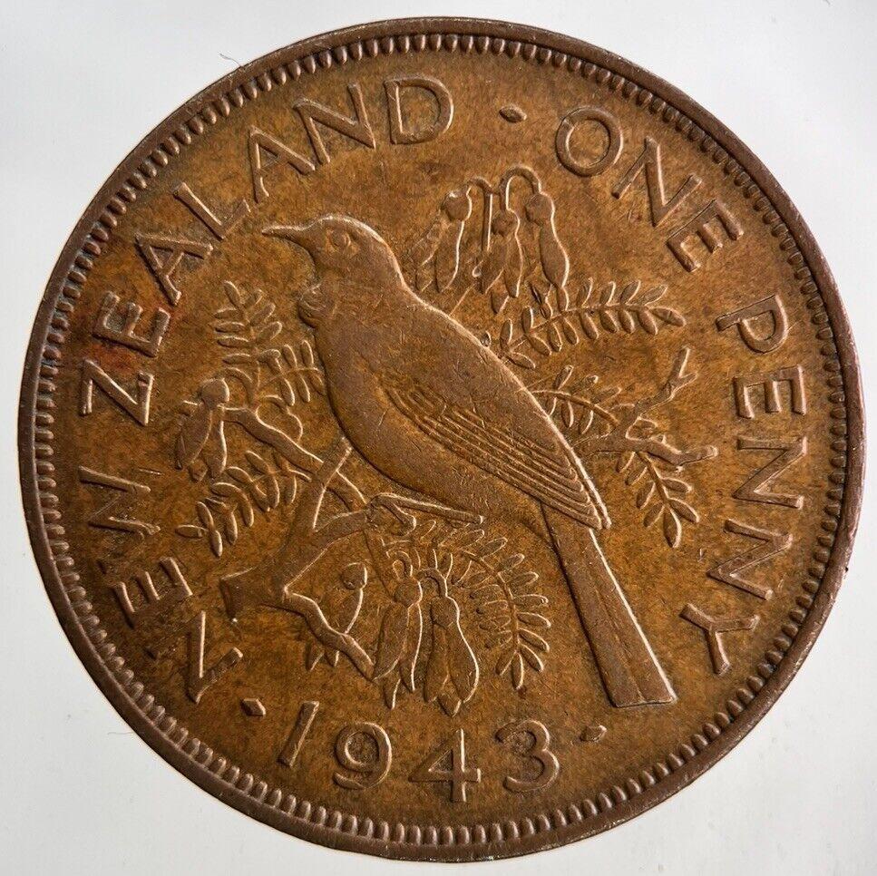 1943 New Zealand One Penny Coin | Very High Grade