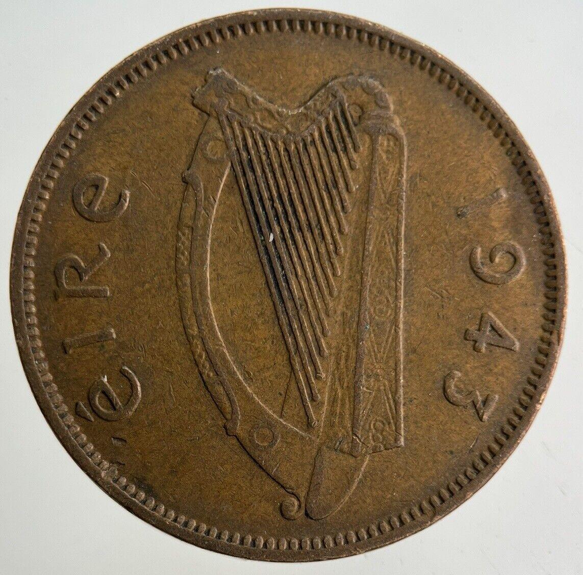 1943 Irish Half-Penny Coin | Fine Collectable Grade