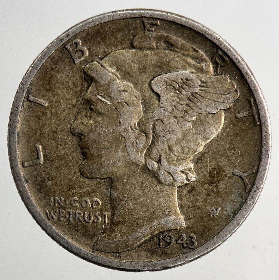 1943 US USA Mercury One Dime Silver Coin | Fine Collectable Grade