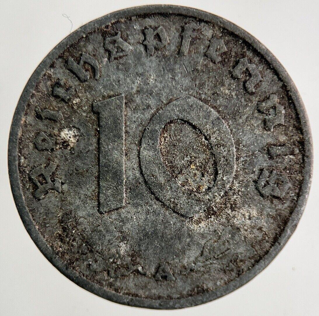 1943-A Germany Nazi 10 Pfennig Coin | Fine Collectable Grade