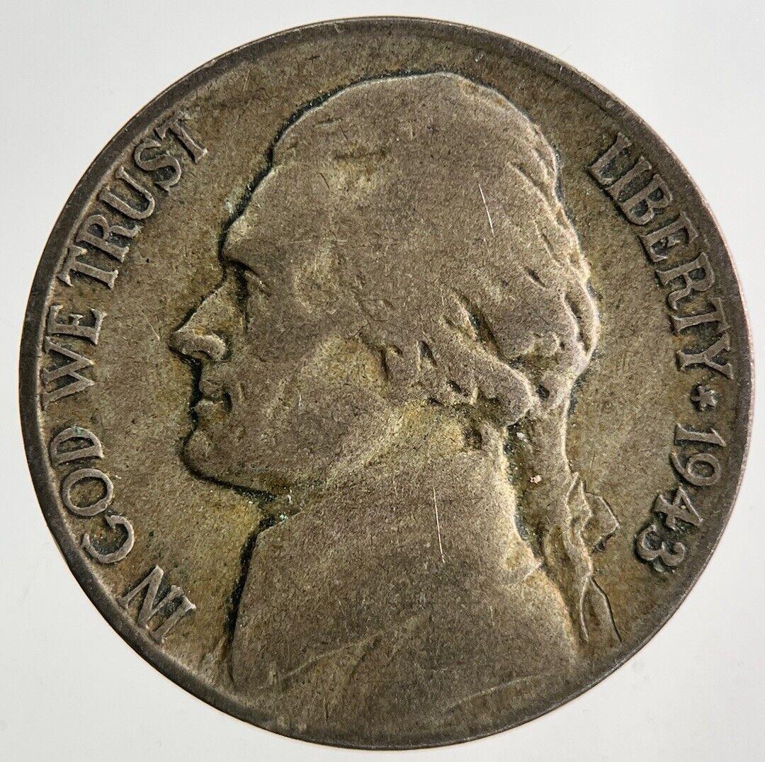 1943-P US USA Jefferson War Nickel Silver Coin | Fine Collectable Grade