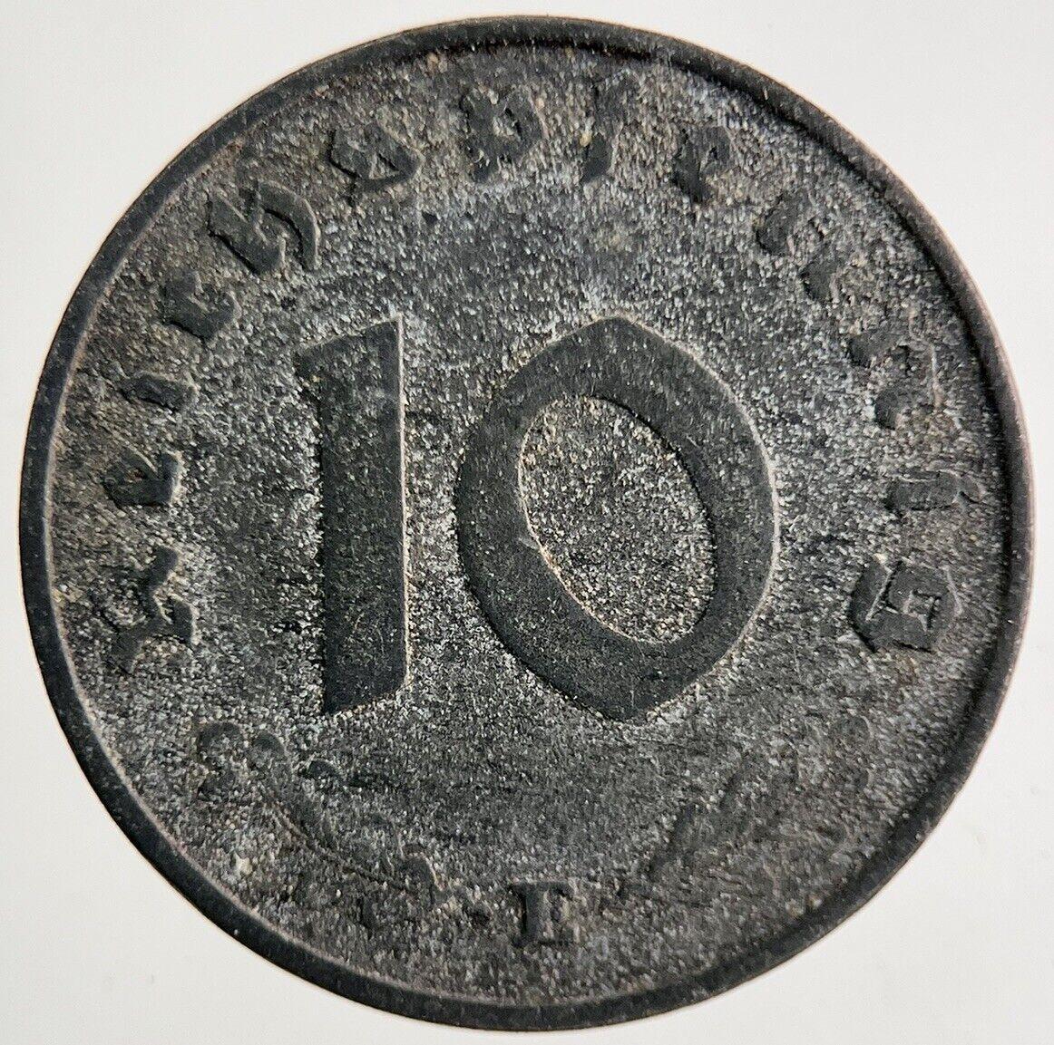 1943-E Germany Nazi 10 Pfennig Coin | Fine Collectable Grade
