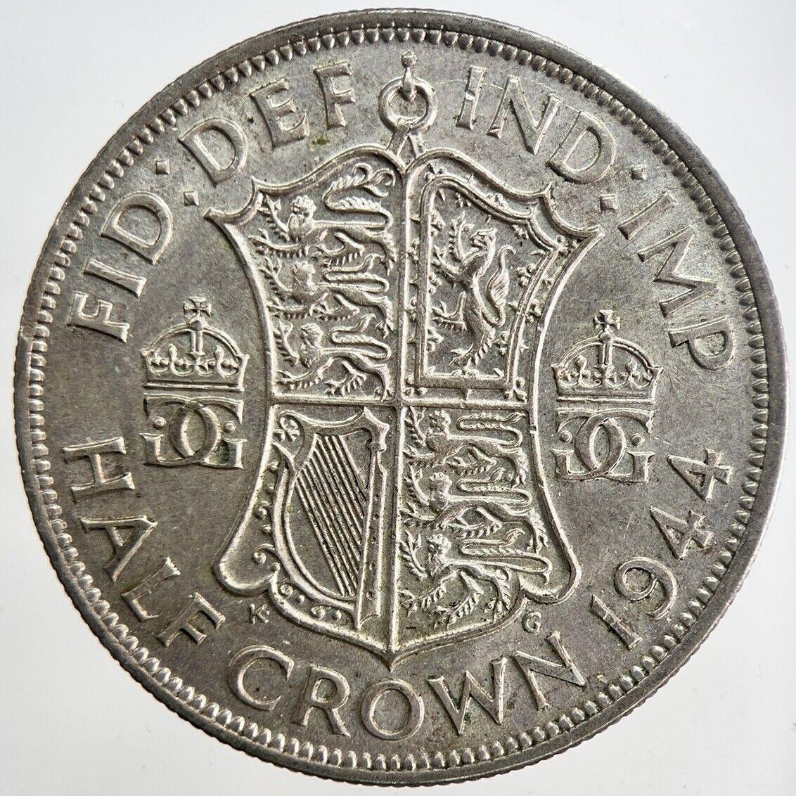 1944 George VI Half-Crown Silver Coin | Very Fine Grade | a6204