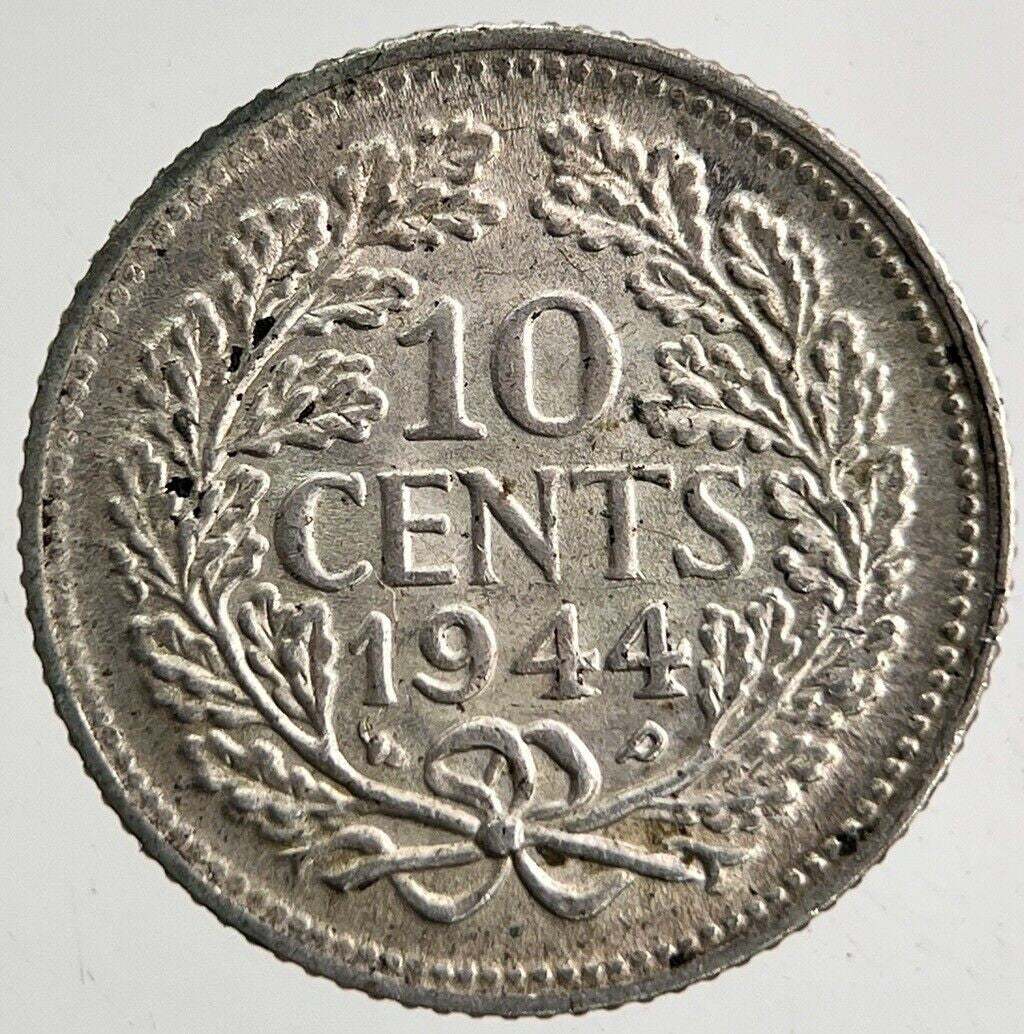 1944 Netherlands 10 Cents Silver Coin | Fine Collectable Grade