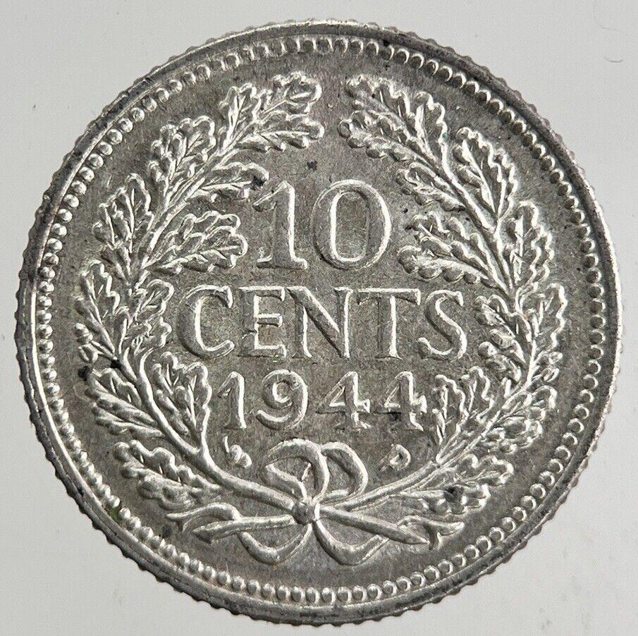 1944 Netherlands 10 Cents Silver Coin | Very High Grade