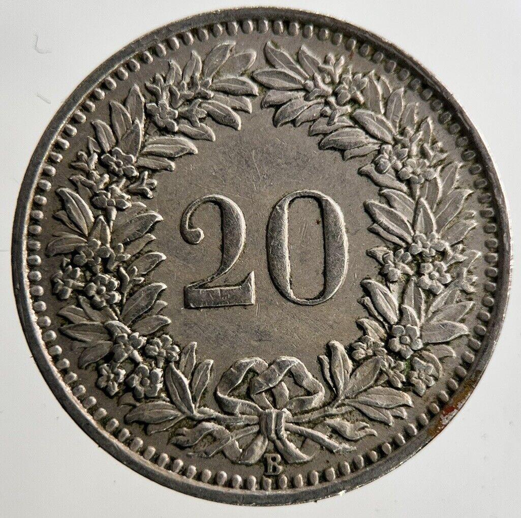 1944 Switzerland Swiss 20 Rappen Coin | Fine Collectable Grade