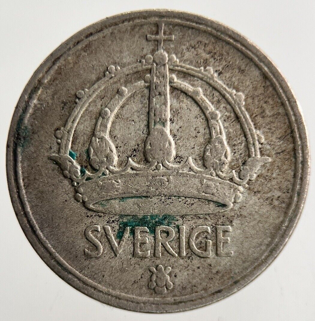1944 Sweden 25 Ore Silver Coin | Fine Collectable Grade