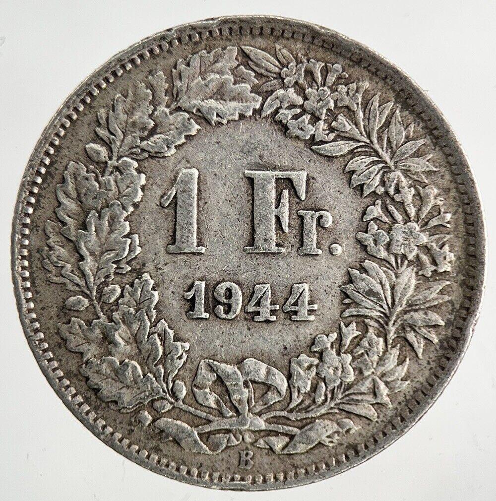 1944 Switzerland Swiss 1 Franc Silver Coin | Fine Collectable Grade