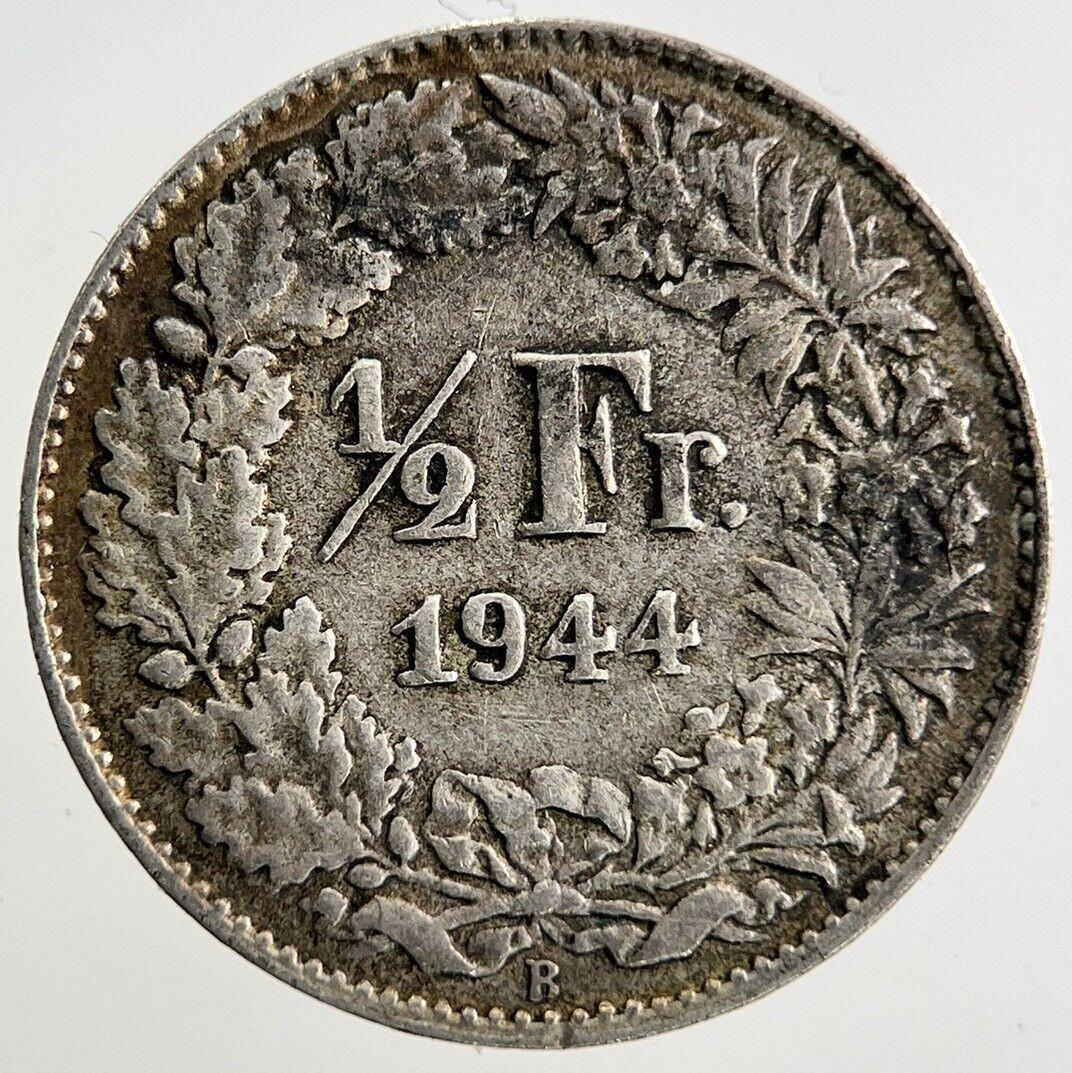 1944 Switzerland Swiss 1/2 Half Franc Silver Coin | Fine Collectable Grade