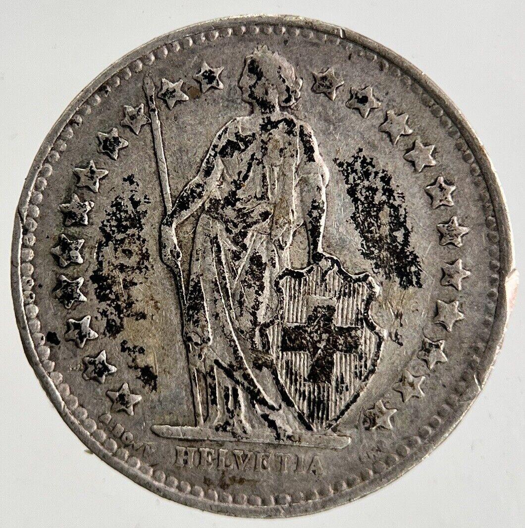 1944 Switzerland Swiss 1/2 Half Franc Silver Coin | Fine Collectable Grade
