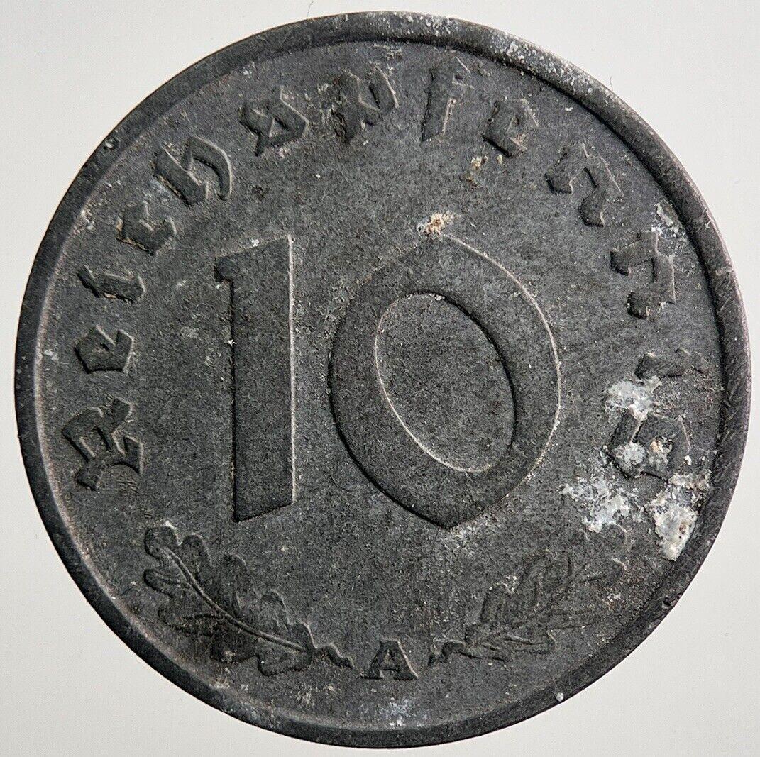 1944-A Germany Nazi 10 Pfennig Coin | Fine Collectable Grade | a548