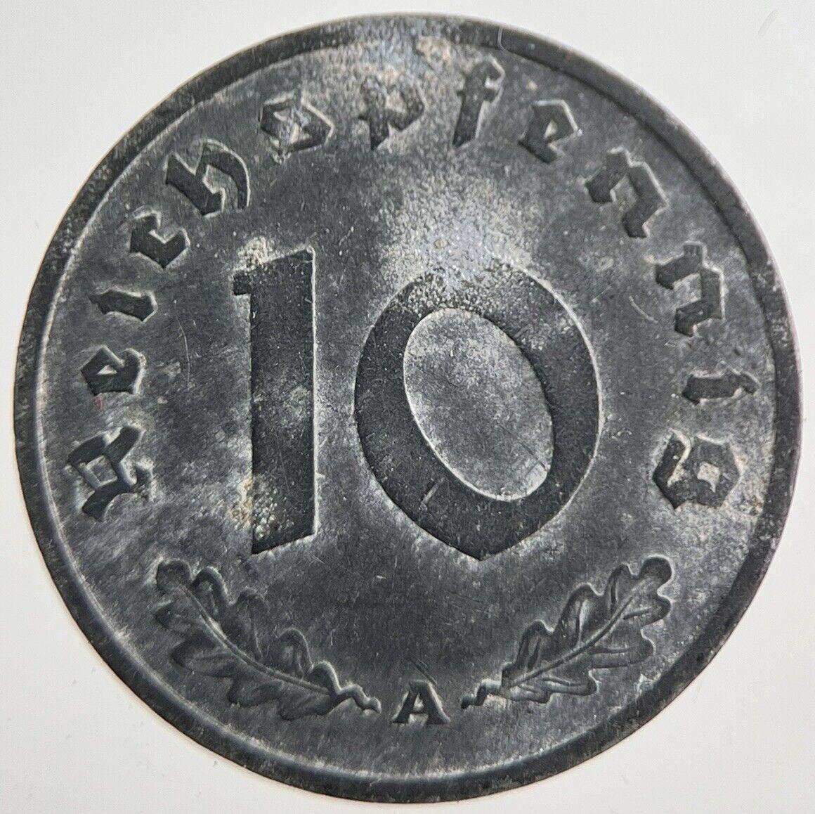 1944-A Germany Nazi 10 Pfennig Coin | Very High Grade | a7779