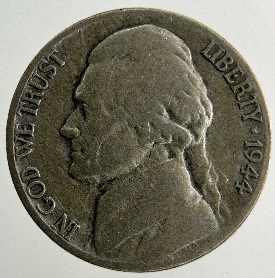 1944-D US USA Jefferson Nickel Silver Coin | Fine Collectable Grade