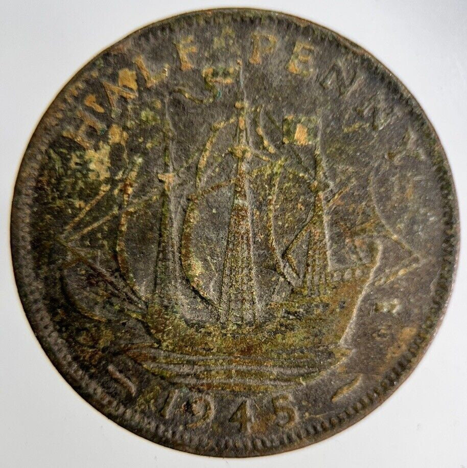 1945 George VI Half-Penny Coin | Fine Collectable Grade