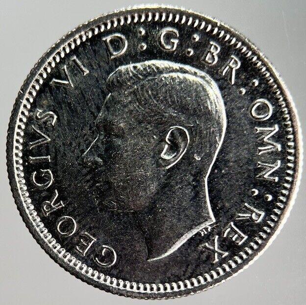 1945 George VI Sixpence Silver Coin | Very High Grade | a4097