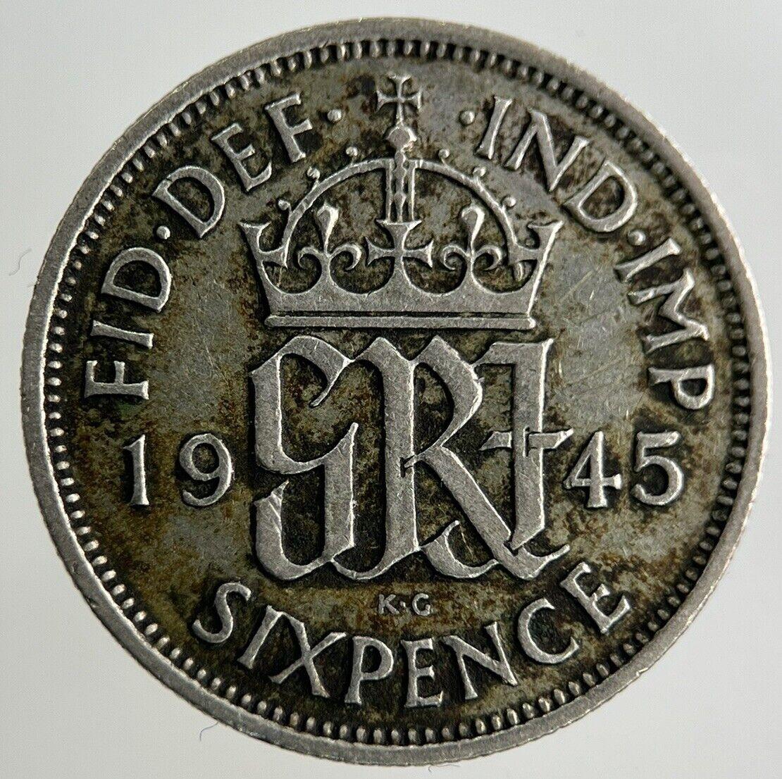 1945 George VI Sixpence Silver Coin | Fine Collectable Grade