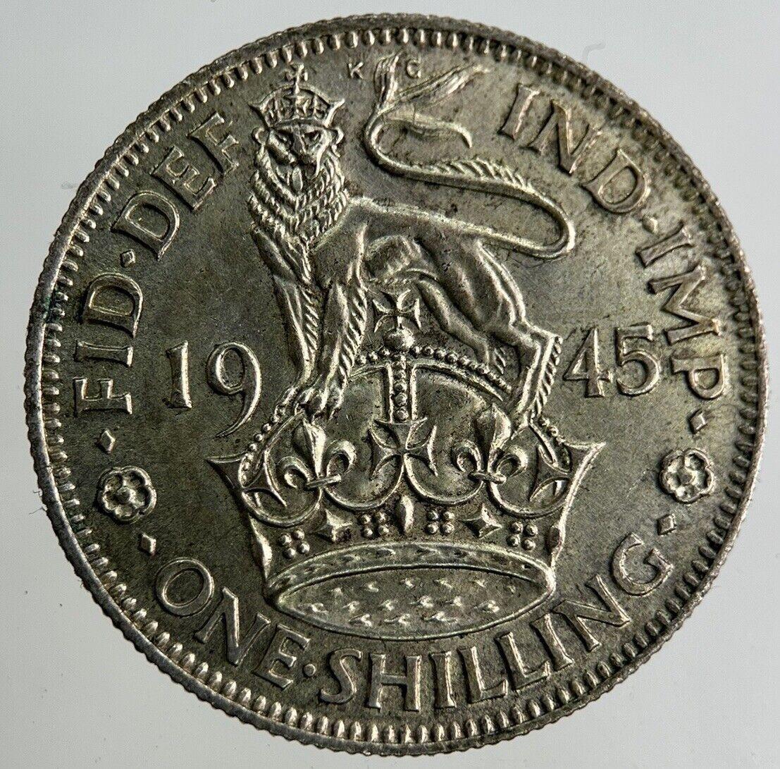 1945 George VI Shilling Silver Coin | Very High Grade