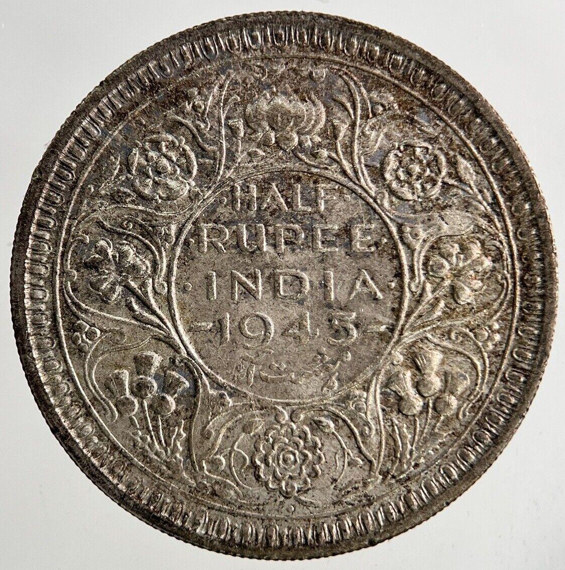 1945 India 1/2 Half Rupee Silver Coin | Very High Grade