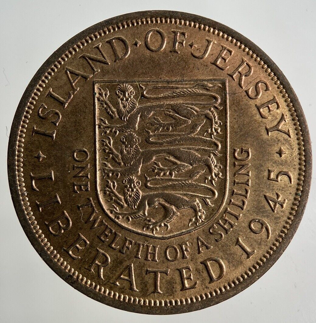 1945 Jersey 1/12 One Twelfth Of A Shilling Coin | Very High Grade