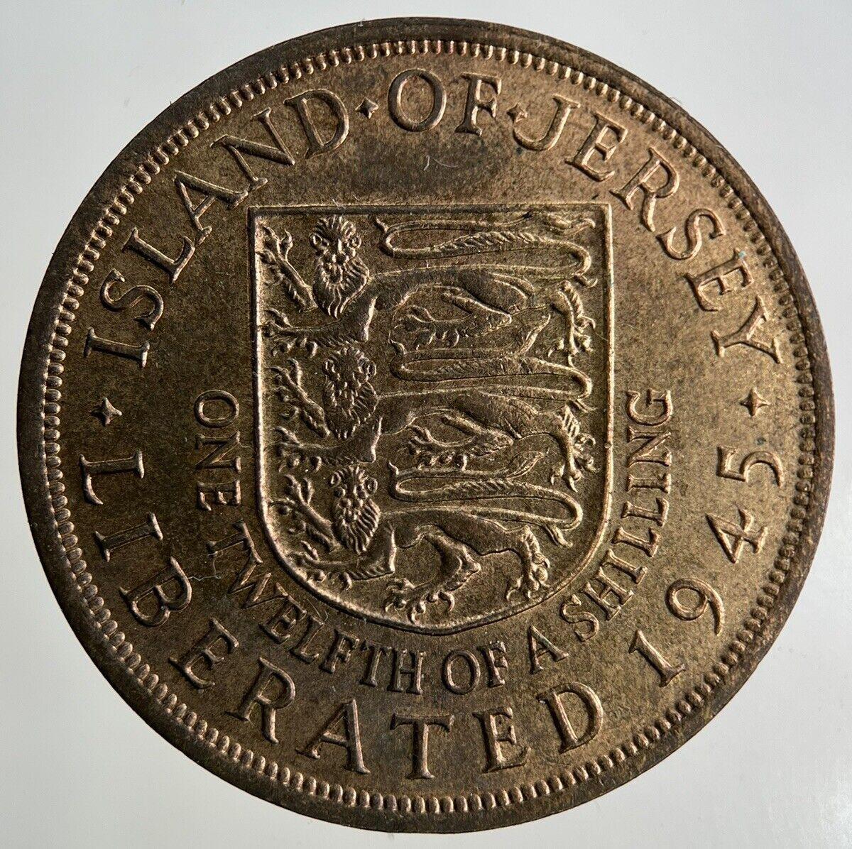 1945 Jersey 1/12 One Twelfth Of A Shilling Coin | Very High Grade