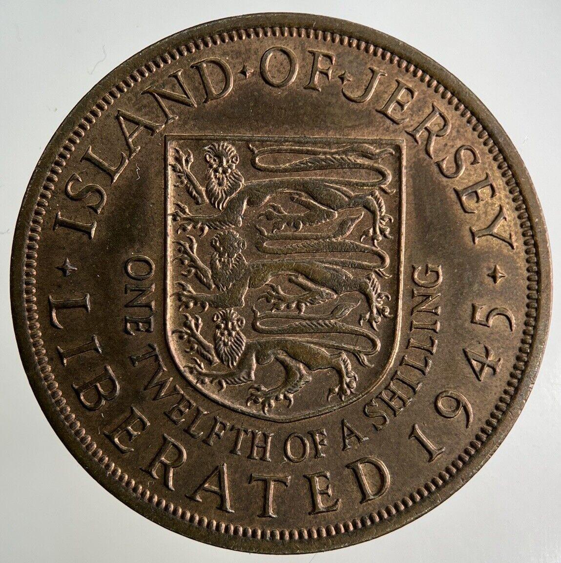 1945 Jersey 1/12 One Twelfth Of A Shilling Coin | Very High Grade