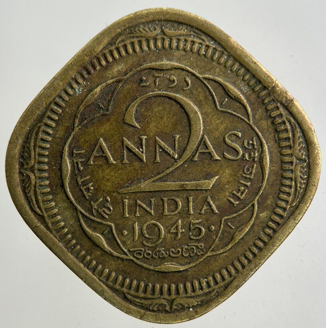 1945 India 2 Annas Coin | Fine Collectable Grade