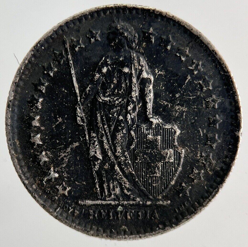 1945 Switzerland Swiss 1/2 Half Franc Silver Coin | Fine Collectable Grade