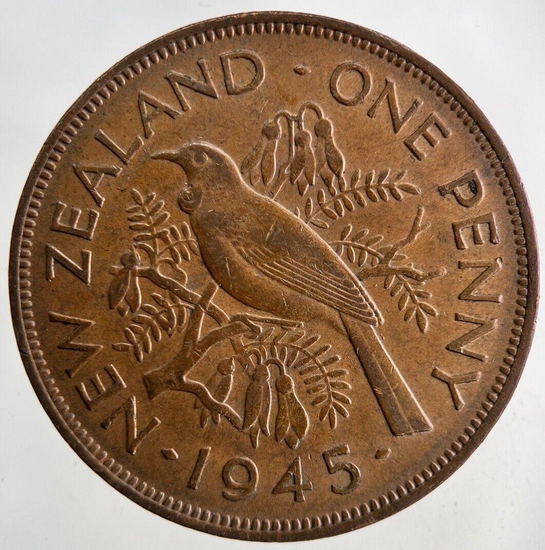 1945 New Zealand One Penny Coin | Very High Grade