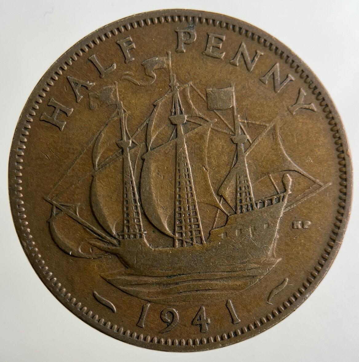 1941 George VI Half-Penny Coin | Collectable Grade