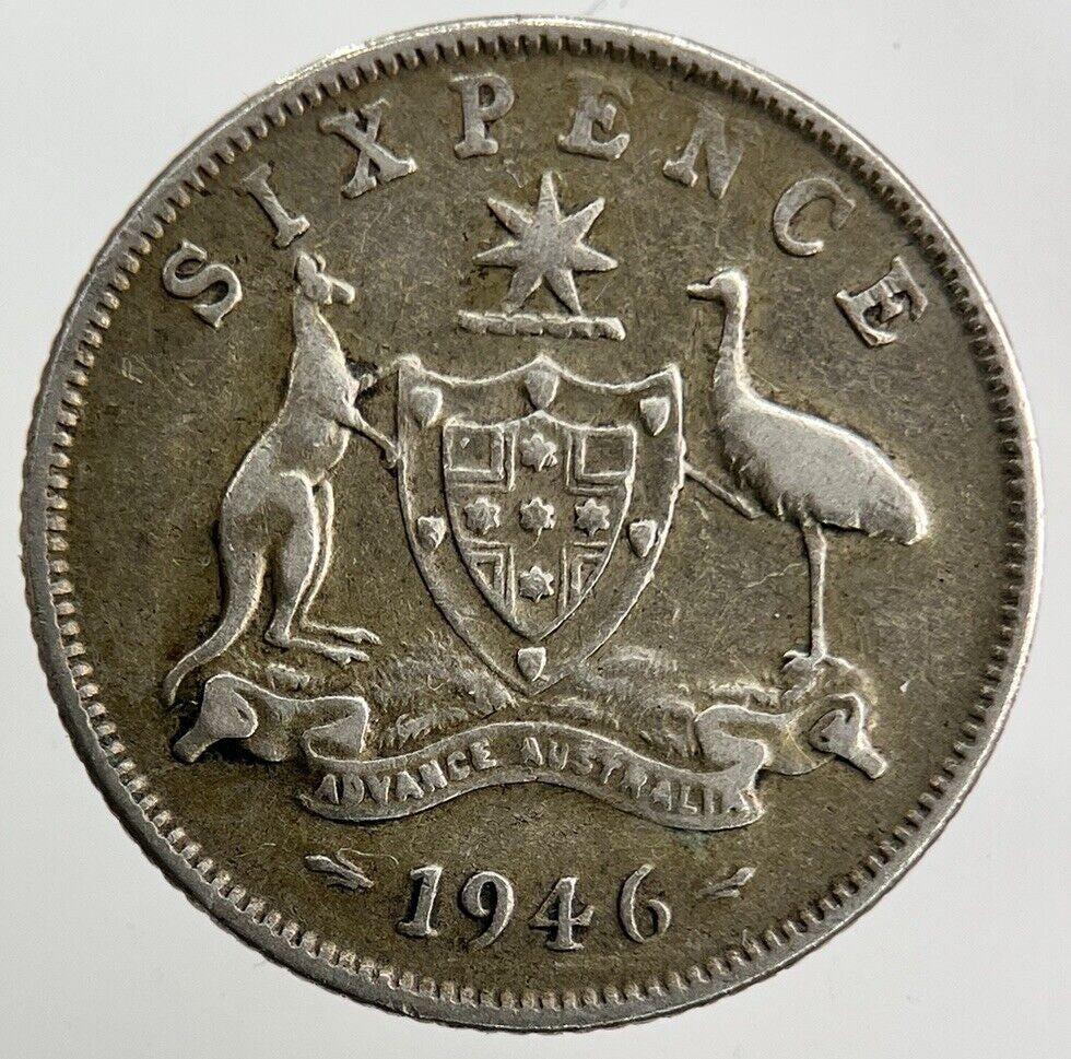 1946 Australia Sixpence Silver Coin | Fine Collectable Grade