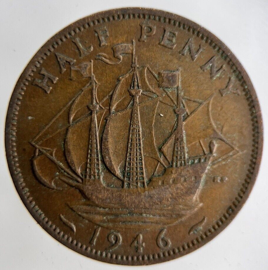 1946 George VI Half-Penny Coin | Fine Collectable Grade