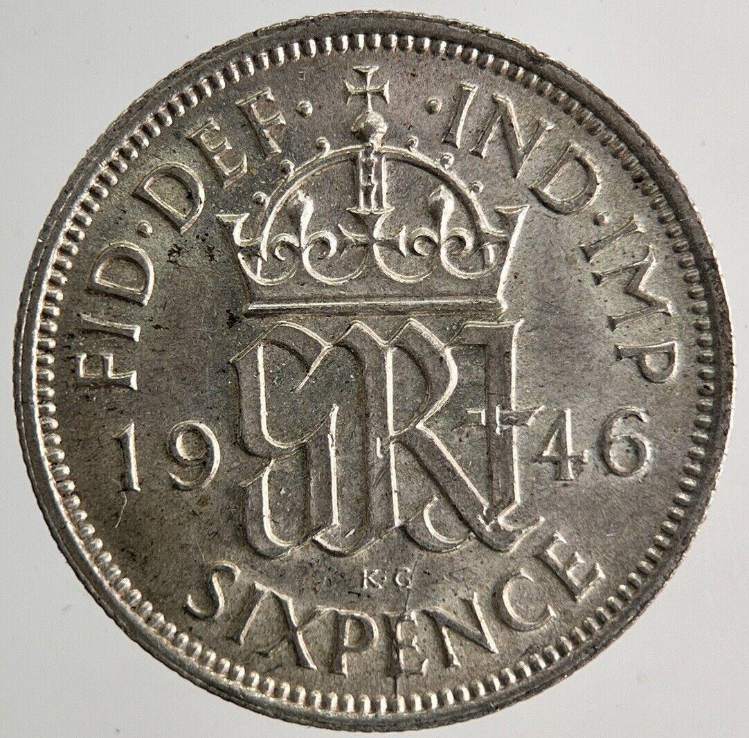 1946 George VI Sixpence Silver Coin | Very High Grade