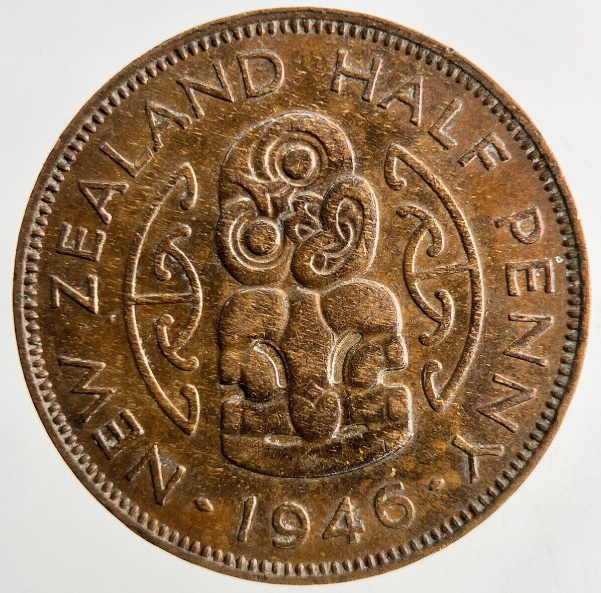 1946 New Zealand Half-Penny Coin | Very High Grade