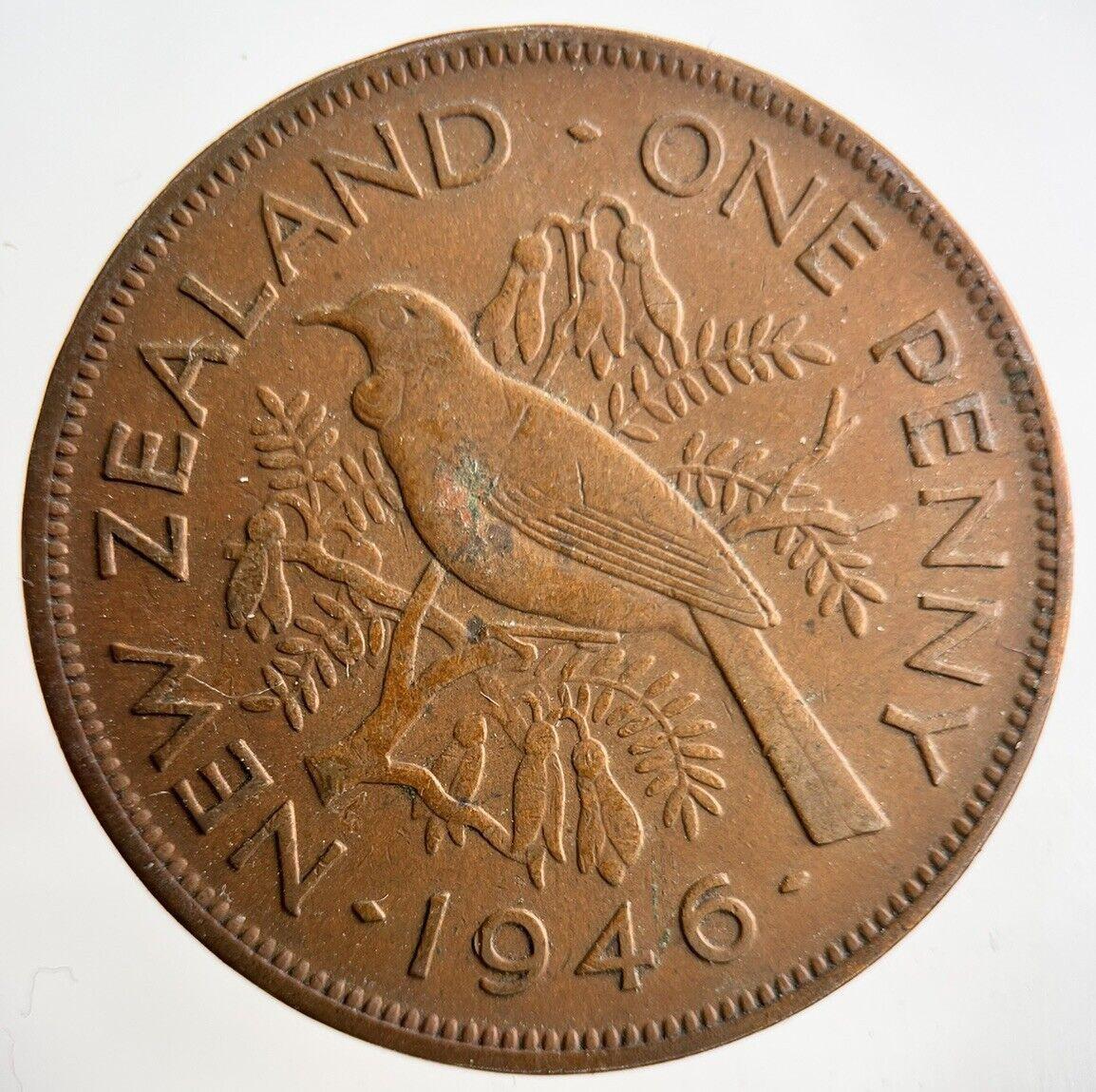 1946 New Zealand One Penny Coin | Fine Collectable Grade