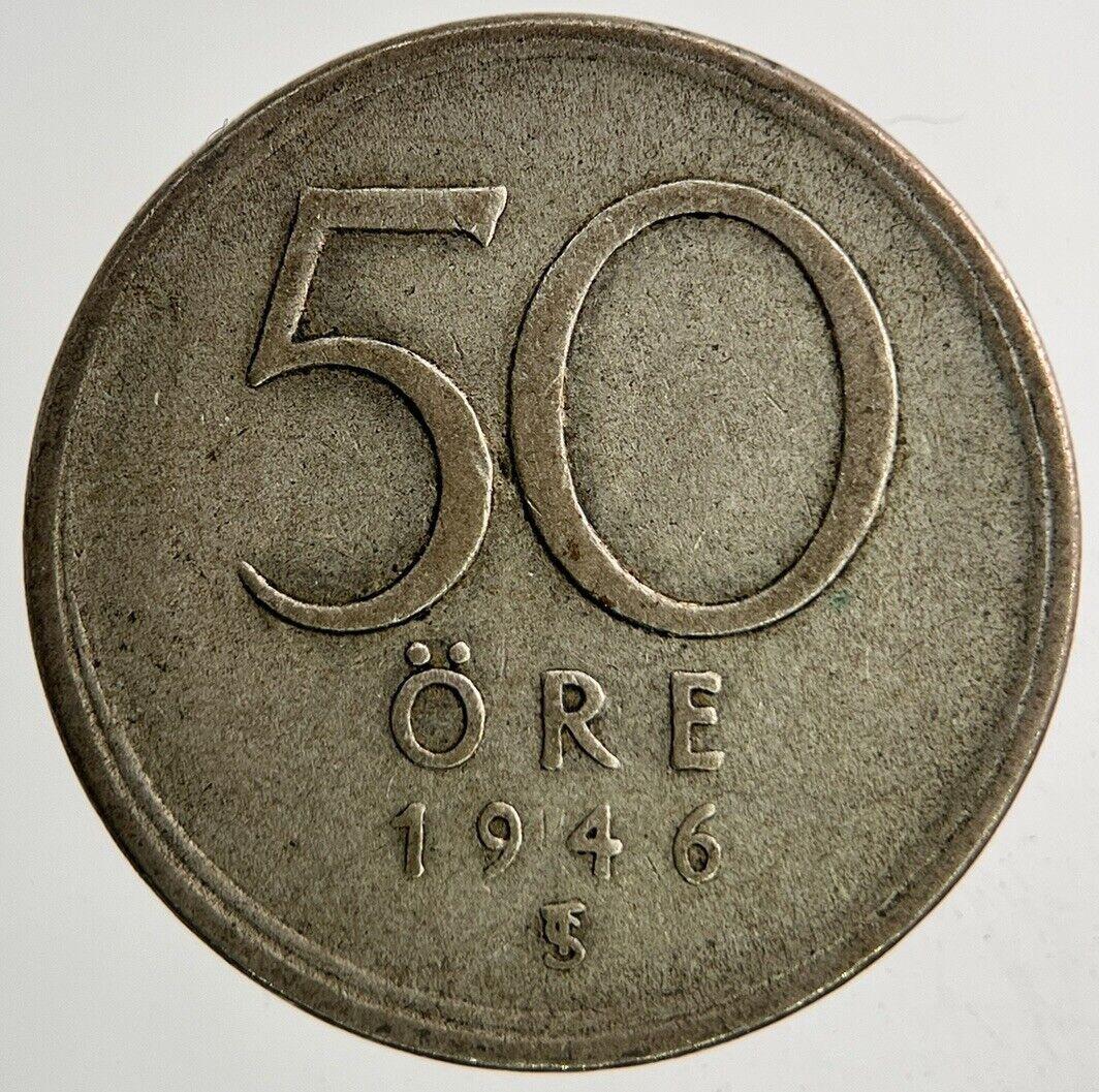 1946 Sweden 25 Ore Silver Coin | Fine Collectable Grade
